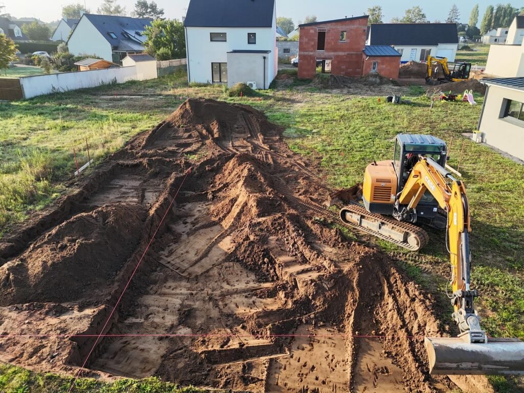 Vue aérienne d’un chantier de terrassement — Anjou Terrassements