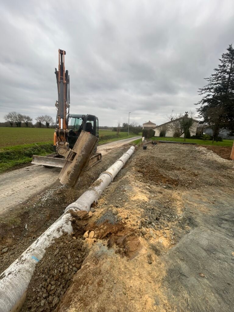 Pose de buses en béton